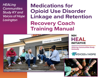 Cover page of MOUD Linkage and Retention Recovery Coach Training Manual