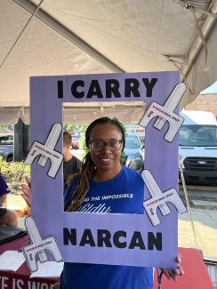 Takeisha Nunez at Louisville Pride OEND direct delivery event