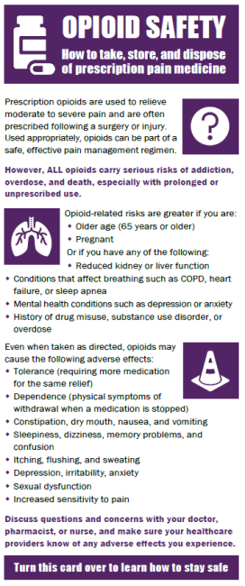 Front of opioid safety flyer